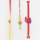 Floral Shalpe Lumba with Tread Bhaiya Rakhi and Spider Man