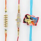 Sweet Brother Kid Rakhi with 2 Brother Rakhi Set of 3 Rakhis.