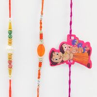 2 Thread Rakhis for Brother with Chhota Beam Charcter Kid Rakhi.