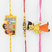 2 Chhota Bheem Rakhis with 1 Bro Ganesha Rakhi for Brother.