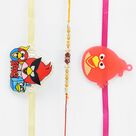 Amaze Angry Bird Pair for Kid with 1 Brother Rakhi Set of 3 Rakhis.