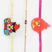 Amaze Angry Bird Pair for Kid with 1 Brother Rakhi Set of 3 Rakhis.