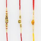 Graceful set of Ganesha and Om Rakhi Set of 3 Rakhi for Brother