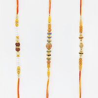 Rakhi Set of Thread and Beads Rakhi Set of 3 Rakhis