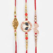 World Best Brother Big B and Designer New Marvelous Brother Rakhis Set for 3