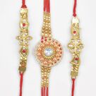 Two Jewel Studded and One Zardosi Work Nice Combination Set for Brothers