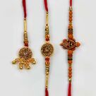 Sharp Well Cutting Jewels Amazing Bhaiya Bhabhi Rakhi Set with Tortoise Rakhi for Brother