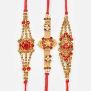 Unique Pattern Stylish Modern Brother Rakhis Set of Beautiful Jewel Rakhis 