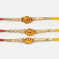 Beautiful Simple Looking Holy Om Same Rakhis Set for 3 Brothers