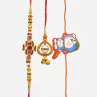 Family Rakhis Set of 3 Amazing Brother Bhabhi and Doremon Kids Rakhi