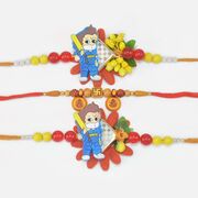 Brother Rakhi and Kids Rakhi Set of 1 Divine Brother Rakhi and 2 Same Cartoon Kid Rakhi