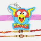 Angry Bird Space Game Kid Rakhi with Two Auspicious Stunning Looking Brother Rakhis Set of 3