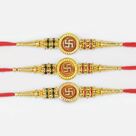 Three Auspicious Sikh Mind Blowing Thread Brother Stunning Rakhis Set of 3