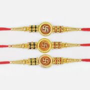 Three Auspicious Sikh Mind Blowing Thread Brother Stunning Rakhis Set of 3