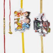 Divine Bal Hanuman With Motu Patlu And Bhaiya Bhabhi Rakhi Set