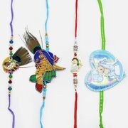 Beautiful Peacock Designer Rakhi Set of 4
