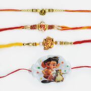 Divine Ganesha Rakhi Set of 4 Rakhis