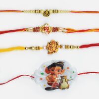 Divine Ganesha Rakhi Set of 4 Rakhis