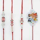 Auspicious Om Designer Jewel Rakhi Set of 4