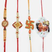 Divine Combo of Om And Bal Ganesha Kids Rakhi