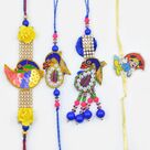 Impressive Zardosi Rakhi Set With Micky Mouse