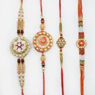 Beautifull Circular Design Rakhi set of 4