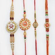Beautifull Circular Design Rakhi set of 4