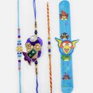 Angry Bird Kids Rakhi With Bhaiya Bhabhi Rakhi Set of 4