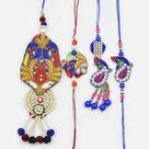 Blue Design Peacock Rakhi Set of 4