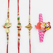 Amazing Ganesha Kids Rakhi With Ganesha Rakhi Set of 4