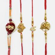 Divine Looking Krishna Rakhi Set of 4