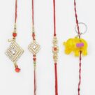 Kids Light Rakhi With Diamond Set of 4 Rakhi