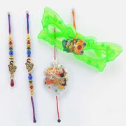 1 Bhaiya Bhabhi Rakhi Pair with 2 Rakhi for Kids