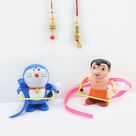 2 Ladies Rakhi with 2 Toy Kids Rakhi Set of 4