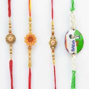 Elegant Set of 3 Brother and 1 Kid Rakhi Set of 4