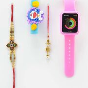 2 Kids and Bhaiya Bhabi Rakhi Set of 4 Rakhis.