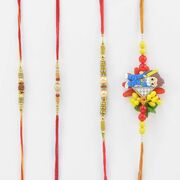 3 Thread Rakhi for Brother with 1 Kid Rakhi
