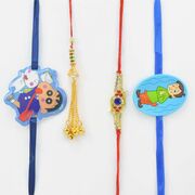 Extraordinary Blue and Golden combo Rakis for family