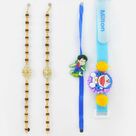 2 Auspicious Rakhi Bracelet with 2 Kid Rakhis