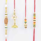 Pair of Two Brother and Two Magnificent Lumba Rakhis Set of Mauli Rakhis