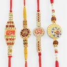 Auspicious Set of Om Written New Pattern Stylish Rakhis for Brothers