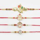 Stunning Looking Holy Ganesha Fine Work Rakhis for Brothers