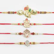 Stunning Looking Holy Ganesha Fine Work Rakhis for Brothers