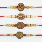 Amazing Combination of Brothers Rakhi with On Bro and Sacred Ganesha On Sandalwood Rakhi
