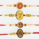 Two Om One Ganesha and One Bhai Written Nicely Designs Mauli Rakhis for Brothers