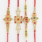 Perl Studded Rich Looking Unique Pattern Marvelous Shining Rakhi for Brothers