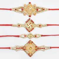 Rich Looking Diamond Rakhis Set of 4 Fantastic Rakhis for Brothers