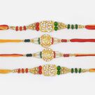Ik Onkar Jewel Auspicious Special Sikh Rakhis Set for 4 Brothers