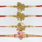 Sacred Rakhis Set of Brother 4 Shri Krishna God Rakhis