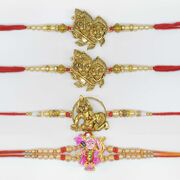 Sacred Rakhis Set of Brother 4 Shri Krishna God Rakhis